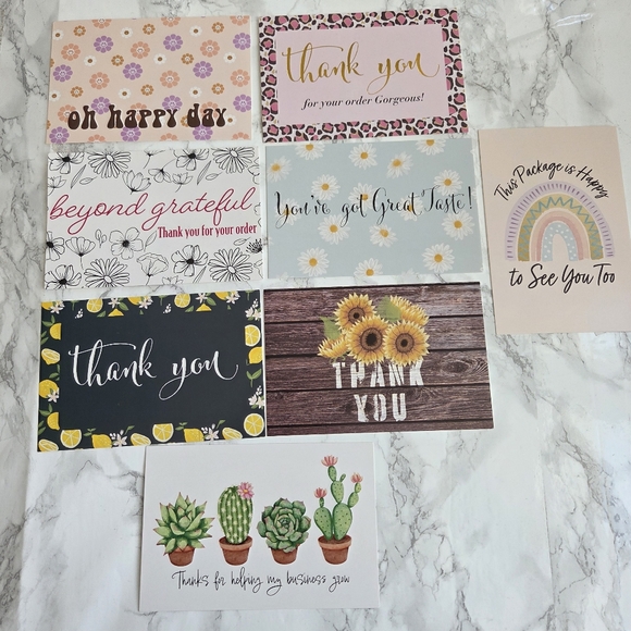 80 6 x 4" ASSORTED DESIGN POSTAL CARDS Insert Cards Thank you Cards - Picture 1 of 4
